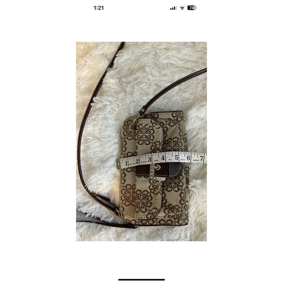 Kathy Van Zeeland Womans Brown Floral Print Crossbody Clutch Purse/Wallet EUC - Picture 9 of 9